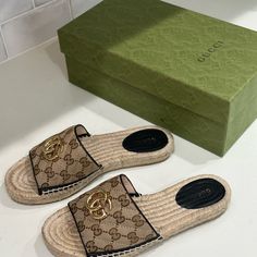 Gucci Slides. Worn 2 Times Only. Size 37 1/2 Or A Women’s Size 6.5-7. Comes With Shoe Bags And Gucci Shoe Box. Gucci Open Toe Slides With Cushioned Footbed, Gucci Slides With Cushioned Footbed, Gucci Summer Closed-toe Sandals, Gucci Brown Slip-on Sandals, Gucci Slip-on Sandals With Cushioned Footbed, Gucci Slides, Gucci Sandals, Shoe Bags, Gucci Shoes