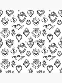 an image of hearts and arrows in black and white on a white background with the words love