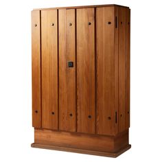 a tall wooden cabinet with four doors