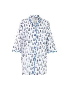 Pagoda Print Nightshirt – Heidi Carey Floral Print Kimono, California Print, Watercolor Floral Print, Pink Floral Pattern, Blue Block, Print Kimonos, Floral Kimono, Jaipur India, Night Shirt