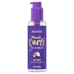 FREE THE CURLS. Frizzy and dry curls crying out for a miracle? We've got you covered. Miracle Curls Curl-Defining oil treatment, infused with coconut and jojoba oil, instantly absorbs into hair and seals cuticles to lock in hydration, reduce frizz and add shine. This paraben-free, rich formula will give your curls the softness they crave! Aussie Miracle Curls, Aussie Hair Products, Oil For Curly Hair, Spiral Perm, Natural Gel Nails, Curl Conditioner, Types Of Manicures, Curl Defining, Best Hair Oil