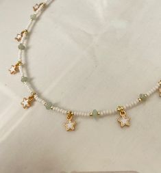 Beaded Star Choker Necklace - Etsy Star Beaded Necklaces, Beaded Star Necklace, Stars Beads Necklace, Star Bead Necklace, Beaded Chocker Ideas, Bead Choker, Handmade White Star-shaped Beaded Necklace, White Star-shaped Adjustable Beaded Necklace, Beaded Chocker