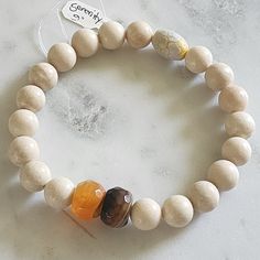 Made By Me For My Jewelry Boutique The Gentleman Collection...9" Wrist Riverstone + Agate Accent Beads Handmade Agate Beaded Bracelets For Everyday, Everyday Handmade Agate Beaded Bracelets, Bohemian Cream Stretch Bracelet As Gift, Casual Cream Beaded Bracelets As Gift, Beige Wooden Beads Bracelet As Gift, Spiritual Beige Beaded Bracelet Gift, Cream Round Bead Bracelets For Everyday, Beige Wooden Beads Bracelets As Gift, Everyday Agate Beaded Bracelets