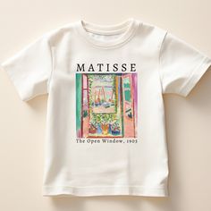 Matisse The Open Window 1905, Renaissance Aesthetic Art History Shirt, Matisse Art Shirt, Aesthetic Tee, Art Lover Gift, Artist Shirt Experience ultimate comfort with our high-quality, super-soft shirts! ✨ Crafted using top-tier vinyl and pressed with a professional-grade heat press for a premium touch. Before placing your order, check out our color and size charts. Since each shirt is custom-made to your specifications, returns or exchanges are only accepted for order issues. 🎨📐 We collaborat Artistic White Top With Artwork, Summer Graphic Tee With Artwork, Graphic Tee With Artwork For Summer, Artistic Cotton Tops With Artwork, Summer Crew Neck Tops With Artwork, Artistic Summer Tops With Artwork, Artsy Summer Tops With Artwork, Artistic Tops With Artwork For Summer, Artsy Artwork Summer Tops