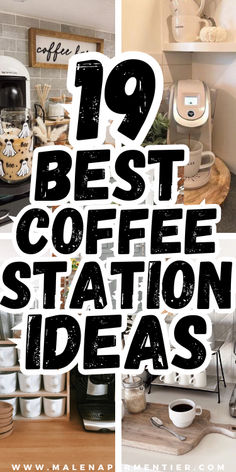 coffee station ideas Coffee/wine Bar Ideas, Diy Coffee Bar Cart, Coffee Station Ideas Countertop, Espresso Station, Home Coffee Bar Ideas, Keurig Coffee Station, Modern Kitchen Countertops, Countertop Diy, Coffee Bar Party