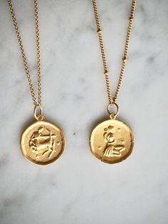 "Celestial Jewelry, Large Medallion Necklace, Minimal Simple Necklace, Layering Necklace, Boho Necklace, Gift for Her, Mother's Day Gift, Zodiac Coin Charm Necklace, Dainty Necklace, Minimalist Necklace, Gold Filled Necklace, Astrological Sign Medallion Necklace, Constellation Necklace, Satellite Chain Necklace, Birthday Necklace, Personalized Gift This zodiac coin necklace is the perfect personalized gift for anyone! Choose your own or someone special's zodiac sign. The beautiful statement zodi Zodiac Sign Round Pendant Coin Necklace As Gift, Zodiac Sign Coin Necklace Gift, Gold Zodiac Sign Celestial Necklace, Elegant Zodiac Sign Medallion Necklace, Celestial Zodiac Pendant Necklace, Gold Zodiac Pendant Necklace, Gold-plated Zodiac Sign Round Pendant, Constellation Necklace, Coin Pendant Necklace