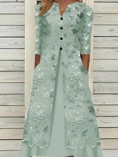 Chicmy- Casual Vintage Floral Print V-Neck Long Sleeve Midi Dress S lnch cm skirt length 47 120 shoulder width 16 40 bust 39 100 M lnch cm skirt length 48 121 shoulder width 16 41 bust 41 105 L lnch cm skirt length 48 122 shoulder width 17 42 bust 43 110 XL lnch cm skirt length 48 123 shoulder width 17 43 bust 45 115 2XL lnch cm skirt length 49 124 shoulder width 17 44 bust 47 120 3XL lnch cm skirt length 49 125 shoulder width 18 45 bust 49 125 All dimensions are measured manually with a deviation of 2 to 4cm. sku: SP2210144EBY Color: BlueRose_hermosaGreen Size: SMLXL2XL3XL Sleeve_length: Long Sleeve Collar/neckline: V-neck Material: Cotton Blend Design_elements: Print Fit: Loose Occasion: DinnerDailyCasual Season: Fall/autumnWinterSpring Style: Casual Skirt_length: Midi Processing Time: 7 Stylish Maxi Dress, Midi Dress Elegant, Mid Length Sleeves, V Neck Midi Dress, Palau, Vintage Floral Print, Vanuatu, Vestido Casual, Lace Fashion