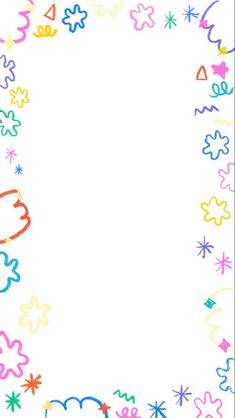 a white background with colored crayons and stars in the center, as well as an empty space for text