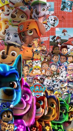 an image of many different cartoon dogs