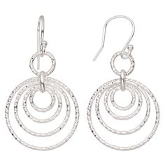 Create Compliments® sterling silver earrings with a quintuple hoop design feature unmistakable quality and are priced to make everyone smile. Hoop Design, Fish Hook, Ear Wire, Earring Gifts, Ring Designs, Sterling Silver Earrings, Silver Earrings, Diamond Cuts, Sterling Silver