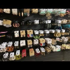 there are many different types of items on the wall in this store that is selling them