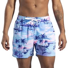 Enjoy a comfortable, stylish fit with these Men's Chubbies 5.5-inch swim trunks. Enjoy a comfortable, stylish fit with these Men's Chubbies 5.5-inch swim trunks. Stretch mesh liner 5.5-in. approximate inseam Secret inside pocket Back pocket Made out of our 4-way stretch fabricFIT & SIZING Elastic waistband Drawstring closureFABRIC & CARE Polyester, spandex Mesh lining Machine wash Imported Size: L 5 INCH. Color: Pastel Blue. Gender: male. Age Group: adult. Blue Swimwear With Built-in Shorts For Vacation, Blue Hawaiian Shorts For Beach Season, Blue Tropical Short Swimwear, Blue Hawaiian Swimming Shorts, Hawaiian Short Swim Trunks For Poolside, Blue Hawaiian Swim Shorts, Blue Tropical Swim Trunks, Casual Relaxed Fit Swim Trunks For Pool, Blue Hawaiian Swim Trunks For Pool