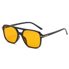 Luxury Oversized Women Trendy Yellow Lens Mens Aviator Retro 90's Sunglasses Product Dimension - Lens Width:57mm (2.24inches) | Frame Height:51mm (2.01inches) | Bridge Width:17mm (0.67inches) |Total Frame:141mm (5.55inches) | Arm Length:146mm (5.75inches) Uv400 Protection Lens -- These Uv400 Lenses Block 100% Uva And Uvb Harmful Light. Eliminate Reflected Light And Stray Light, Perfectly Protect Your Eyes From Long-Term Damage, And Make Your Eyes Feel More Comfortable And See More Clearly. Produ Casual Wayfarer Shield Sunglasses For Streetwear, Casual Yellow Tinted Aviator Sunglasses, Casual Yellow Aviator Sunglasses With Tinted Lenses, Casual Shield Sunglasses For Streetwear, Retro Yellow Aviator Sunglasses With Tinted Lenses, Retro Yellow Tinted Aviator Sunglasses, Casual Yellow Aviator Sunglasses With Uv Protection, Trendy Yellow Polarized Aviator Sunglasses, Trendy Yellow Aviator Sunglasses With Uv Protection