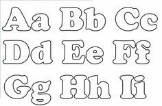 the letters are outlined in black and white, with different font styles to choose from