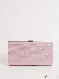 BirdinBag - Chic Square Sequin Clutch: Stylish Party Bag with Decorative Accents Trendy Rectangular Bag For Parties, Square Shoulder Bag For Party, Trendy Party Pouch Box Bag, Pink Square Box Bag For Party, Pink Rectangular Bag For Party, Rectangular Party Bags, Trendy Pink Party Bags, Chic Rectangular Party Bag, Chic Rectangular Party Bags