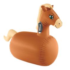 an inflatable horse is sitting on the ground