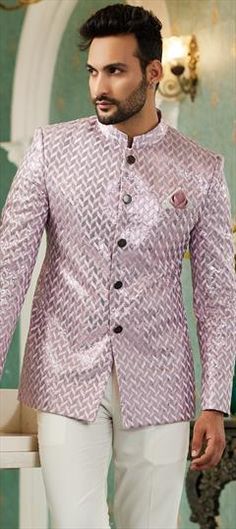 Pink and Majenta color Nehru Jacket in Art Silk fabric with Embroidered, Resham, Sequence, Thread work Luxury Brocade Nehru Jacket For Festive Season, Luxury Silk Nehru Jacket With Zari Work, Luxury Pink Nehru Jacket For Wedding, Pink Luxury Nehru Jacket, Luxury Pink Nehru Jacket, Wedding Pink, Nehru Jacket, Nehru Jackets, Color Art