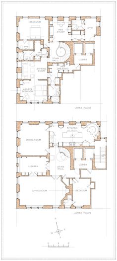 two floor plans showing the first and second floors