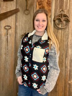 True to size. if you plan on wearing bulky layers, size up one. Western Vest, Western Aztec, Belt Top, Leather Decor, Ski Trip, Western Wear, Wallet Men, Wallets For Women, Hats For Men