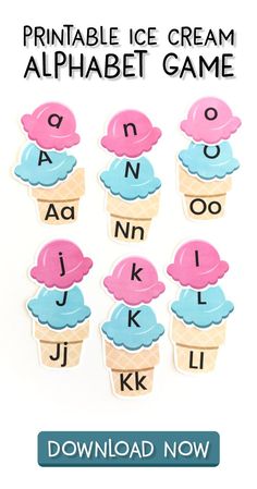 printable ice cream alphabet game for kids