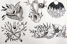 some drawings are shown in black and white