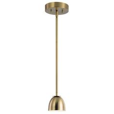 a brass colored pendant light fixture