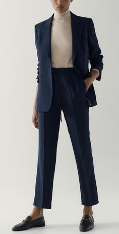 Navy Suit Women Business, Suits For Women Business Professional, Navy Blue Women Suit Outfit, Navy Suit Women Outfit, Navy Blue Blazer Formal Outfit Women, Navy Blue Pantsuit Women, Navy Womens Suit, Navy Blue Suit Outfits Women, Navy Power Suit Women