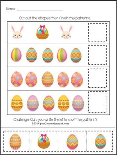 an easter themed worksheet for children to learn how to make their own eggs