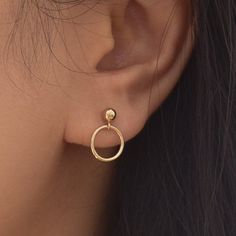 Gold Circle Earrings Gold Filled Earrings Small Earrings - Etsy Ghana Single Circle Earring For Anniversary, Dainty Circle Earrings For Pierced Ears, Dainty Circular Earrings, Classic Circular Earrings For Pierced Ears, Dainty Circle Earrings For Gift, Classic Circular Earrings, Dainty Round Pierced Plug Earrings, Minimalist Round Plug Earrings As Gift, Small Gold Earrings