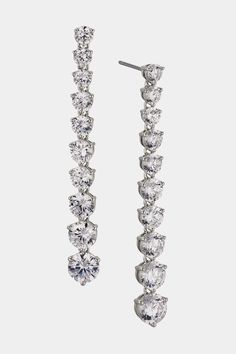 The graduated CZ stones add an elevated touch of elegance in a classic Tennis silhouette, making these earrings an essential and timeless addition to any outfit. Perfect for any occasion. Tennis Silhouette, Ring Sale, Modern Love, Fine Jewellery Earrings, Bride Bridal, Cz Stone, Ring Bracelet, Earring Necklace, Wedding Shop