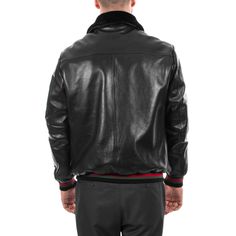 ITALIAN MEN LEATHER JACKET MADE WITH GENUINE LAMBSKIN LEATHER , - removable fur collar COLOR : BLACK SIZE : FOR MORE DETAILS OF THE MEASUREMENTS PLEASE CHECK THE PICTURE #5. (comfortable fit) MADE IN ITALY (FADI -VERA PELLE) We've done our best to represent our true colors but due to the differences in screen resolution for computer monitors, colors can vary slightly. MATERIAL All our skins are tanned in Italy We Guaranty 100% the quality of what we are selling. SHIPPING & HANDLING LEATHER J Classic Black Leather Jacket With Padded Collar, Black Leather Jacket With Contrast Collar, Black Sheepskin Outerwear With Padded Collar, Luxury Black Collared Outerwear, Black Leather Jacket With Contrast Collar For Winter, Black Leather Collared Biker Jacket, Black Collared Leather Biker Jacket, Black Leather Jacket With Padded Collar For Business, Leather Jacket With Contrast Collar For Winter