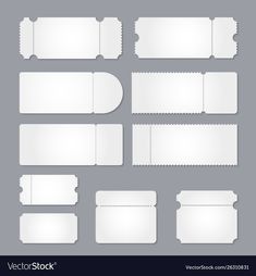 various blank labels and stickers on gray background