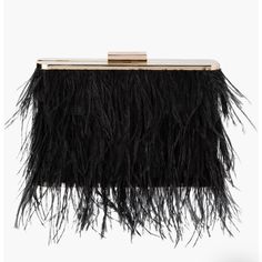 Introducing The Most Chic Accessory Of All: A Showstopping Clutch Adorned With Wispy, Luxe Feathers And A Flashy Metal Chain. Clasp Closure Removable, Drop-In Chain Crossbody Strap Polyester/Feathers Imported Item #6205872 Luxury Evening Bag With Feather Trim, Luxury Evening Bags With Feather Trim, Elegant Evening Bags With Feathers, Luxury Formal Bags With Feathers, Luxury Formal Feathered Bags, Elegant Bags With Feather Trim For Events, Chic Formal Bags With Feathers, Formal Chic Bags With Feathers, Chic Formal Feather Bags