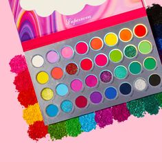 Supernova Eyeshadow Palette - 32 Color Makeup Palates, Pop Of Color Eyeshadow, Colourful Eyeshadow Looks, Unique Eyeshadow, Pastel Eyeshadow Palette, Colourful Eyeshadow, Simple Eyeshadow Tutorial, Colorful Eyeshadow Palette, Everyday Eyeshadow