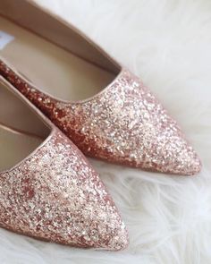 ROSE GOLD Rock Glitter Pointy Toe Flats – Kailee P. Inc. Glitter Party Flats With Round Toe, Glitter Round Toe Flats For Party, Glitter Flats With Round Toe For Party, Low Heel Glitter Wedding Shoes For Party, Low Heel Glitter Wedding Shoes, Gold Pointed Toe Flats For Party, Glitter Pointed Toe Wedding Shoes For Prom, Chic Gold Pointed Toe Flats For Party, Sequined Pointed Toe Wedding Shoes