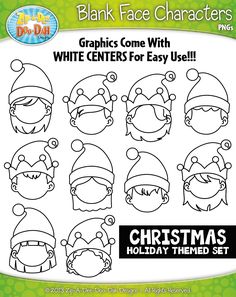 christmas cartoon faces for kids to color