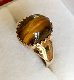 Stunning vintage 9ct gold Tigers Eye ring **Reserved for Kjetil**