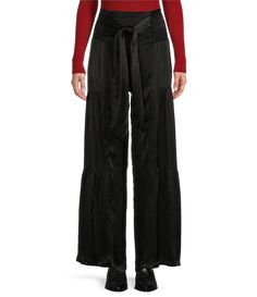 From Angie&#x2C; these pants feature:Mid riseTie waistWide legPull-on stylingApprox. 30"Rayon Hand wash cold/drip dryImported. Cold Drip, Junior Pants, Drip Dry, Dillard's, Jeans Pants, Wide Leg, Hand Wash, Clothes For Women, Pants