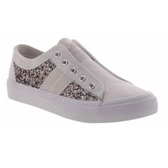 Brand New In A Box !!! Jellypop Elite Women's Casual Sneaker Step Into Style This Season Wearing The Jellypop Elite Women's Casual Sneaker! This Fashionable Shoe Features A Canvas Upper With An Eye-Catching Glitter Side. The Classic Unlaced Eyelets With A Flexible Collar Make For An Easy On And Off. The Cushioned Insole And Rubber Outsole Offer A Comfortable And Lightweight Fit. You Will Love Styling Your Favorite Outfits With The Jellypop Elite Women's Casual Sneaker! Slip-On Canvas Upper Cushi Casual Glitter Sneakers For Summer, Casual Sneakers With Glitter Accents For Spring, Casual Glitter Sneakers For Spring, Spring White Glitter Sneakers, Jellypop Shoes, Casual Sneakers Women, Glitter Fabric, White Glitter, Women's Casual