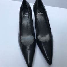 Stuart Weizman, Black Leather 2” Heels, Size 9n. Stuart 50 Pump. Brand New Never Worn. In Perfect Condition. Made In Spain. Classic Formal Court Shoes With 4-inch Heel, Classic Business Court Shoes With 4-inch Heel, Classic Court Shoes With 4-inch Heel For Business, Classic Leather Court Shoes For Formal Occasions, Classic Leather Heels For Formal Occasions, Classic Leather Formal Court Shoes, Designer High Heel Court Shoes For Business, Formal Pointed Toe Court Shoes With Leather Sole, Designer Low Heel Business Heels