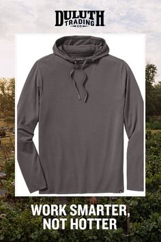 In a sweat-wicking, sun-blocking fabric that’s far more functional than cotton but maintains supreme softness. Functional Moisture-wicking Cotton Hoodie, Functional Cotton Hoodie With Moisture-wicking, Moisture-wicking Long Sleeve Sweatshirt For Outdoor Activities, Gray Moisture-wicking Hooded Top, Long Sleeve Moisture-wicking Sweatshirt For Outdoor Activities, Long Sleeve Hoodie With Adjustable Hood For Light Sports, Adjustable Hood Long Sleeve Hoodie For Light Sports, Gray Hooded Top For Outdoor Activities, Gray Long Sleeve Hoodie For Casual Sports