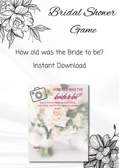 the bridal shower game is shown with flowers