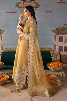 Brand: SAAD SHAIKHProduct Code: MAYALCollection: Singhar by Saad Shaikh Festive Formal CollectionFabric: Raw Silk DESIGN DETAILS: Embroidered Front Panel On Raw Silk 1.10 Meter Dyed Back On Raw Silk 1.10 Meter Embroidered Back Motif On Organza 1 Pcs Embroidered Sleeves On Raw Silk 0.66 Meter Sleeves Border on Raw Silk 1 Meter Embroidered Front Boder On Organza 0.75 Meter Embroidered Back Boder On Organza 0.75 Meter Embroidered Dupatta On Organza 2.5 Meter Embroidered Dupatta Pallu On Organza 2.2 Mendhi Outfit, Silk Design, Desi Wedding Dresses, Formal Wear Women, Embroidered Sleeves, Embroidered Dupatta, Pakistani Wedding Dresses, Boutique Dress Designs, Medieval Dress