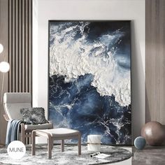 Transform your living space into a tranquil coastal retreat with our captivating "Ocean Waves Large Framed Wall Art." Featuring a mesmerizing blend of blue and white hues, these ocean prints evoke the soothing rhythm of the sea, bringing a sense of serenity to any room. Crafted on high-quality canvas with abstract textured waves, each piece adds depth and dimension to your walls, creating a dynamic focal point. The large framed design enhances the artwork's presence, making it perfect for adding Ocean Canvas, Oil Painting Flowers, Hand Painted Flowers, Handmade Oil, Art Abstrait, Art Oil, Painting Style, Texture Art, Oil Painting On Canvas