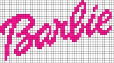 a cross stitch pattern with the word love spelled in pink on top of white background