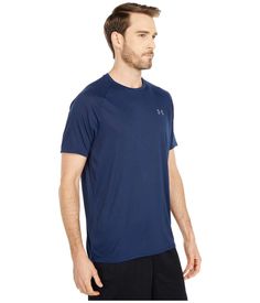 The Under Armour Tech Short Sleeve Tee brings technological advantages to your training with its ultra-lightweight and breathable UA Tech fabric that wicks moisture away and keeps you dry and comfortable during intense workouts. Featuring a tagless design and four-way stretch for unrestricted mobility, this performance tee will keep up with your active lifestyle both in and out of the gym. Under Armour Apparel, Under Armour Men, Intense Workout, Crew Neck Shirt, Personal Shopping, Moisture Wicking Fabric, Short Sleeve Shirt, Men's Clothing, Under Armour