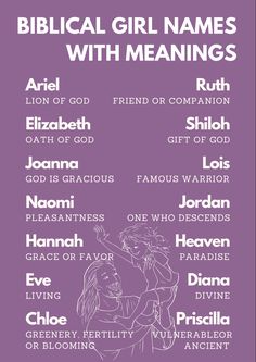 Biblical Girl Names With Meaning, Christian Baby Names, Goat Names, Christian Baby Girl Names