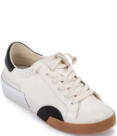 Dolce Vita Zina Leather Lace-Up Sneakers | Dillard's Trendy Leather Sneakers With Flat Heel, Trendy Leather Sneakers With Leather Sole, Leather Slip-on Sneakers With Contrasting Heel, Trendy Leather Sneakers, Trendy Sneakers With Leather Sole And Flat Heel, Casual Leather Sneakers With Contrasting Heel Counter, Casual Leather Sneakers With Contrasting Heel, Zina Sneakers, Dolce Vita Sneakers