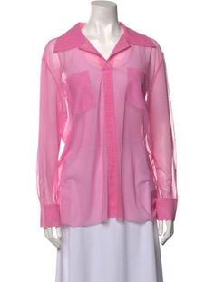 Norma Kamali BlousePinkLong Sleeve with V-NeckFit:Tops by Norma Kamali typically fit true to size. Pink V-neck Blouse For Work, Feminine Pink V-neck Blouse, Norma Kamali, Sleeve Blouse, Long Sleeve Blouse, Top Outfits, V Neck, Tags, Clothes For Women