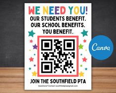 a poster that says we need you our students benefit our school benefits you benefit join the southfield pta